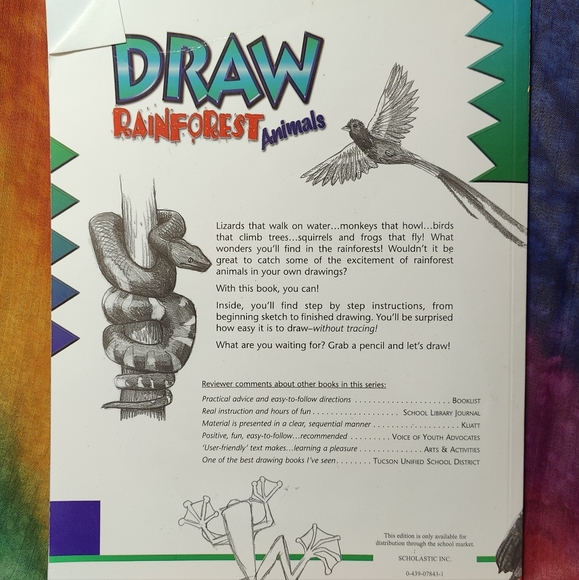 *DRAW RAINFOREST ANIMALS Scholastic Book - Picture 2 of 6